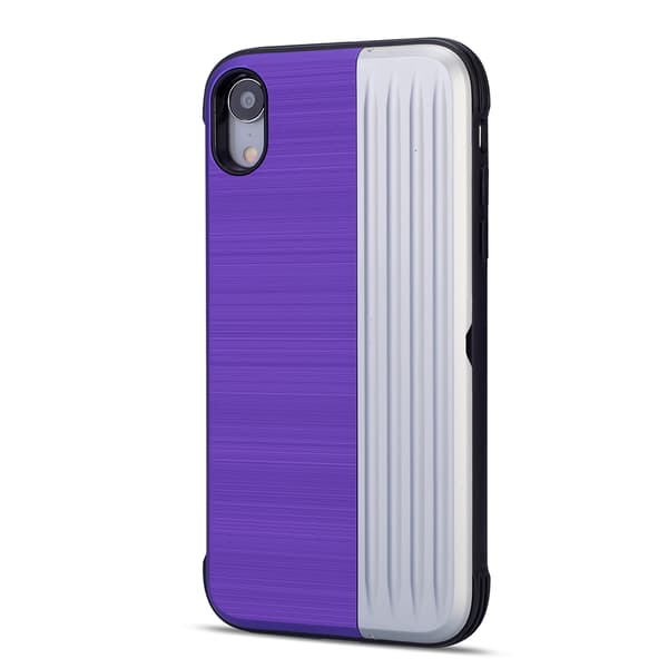 EXXO-Skyddsskal med plats för kort för iPhone XS Max Lila