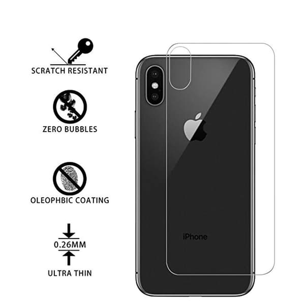 iPhone X/XS - 2st Skärmskydd för Baksida (HeliGuard)