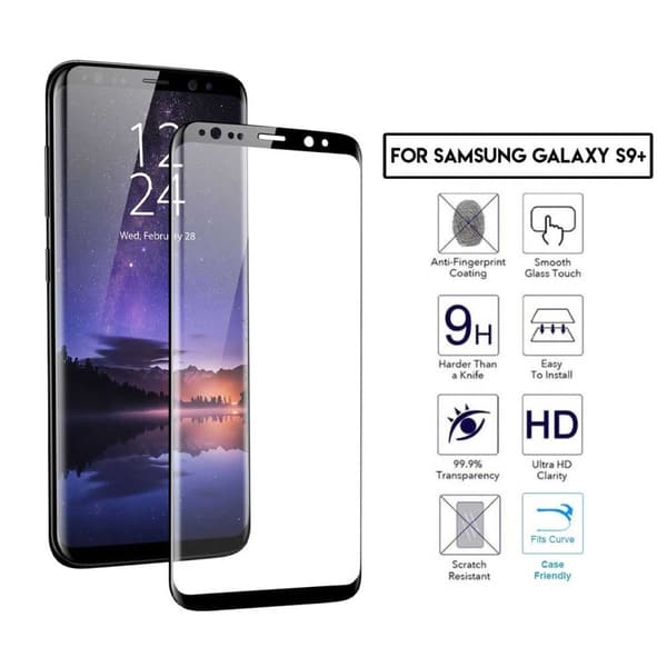 Galaxy S9 Plus 3D Curve HD Screen Protector Carbon Fiber Temmered Glass