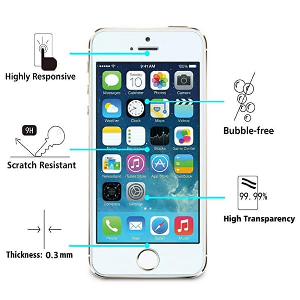 iPhone 5/5C/5S/5SE Skärmskydd 10-PACK Standard 9H HD-Clear