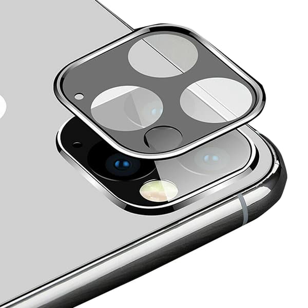 iPhone 11 Pro Max Kameralinsskydd i Härdat glas + Metalram Guld Guld