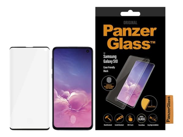 PanzerGlass™ | Koteloystävällinen - Skærmbeskytter matkapuhelimeen - Reunasta reunaan sopiva - rammefarve lajittelu | Samsung Galaxy S10