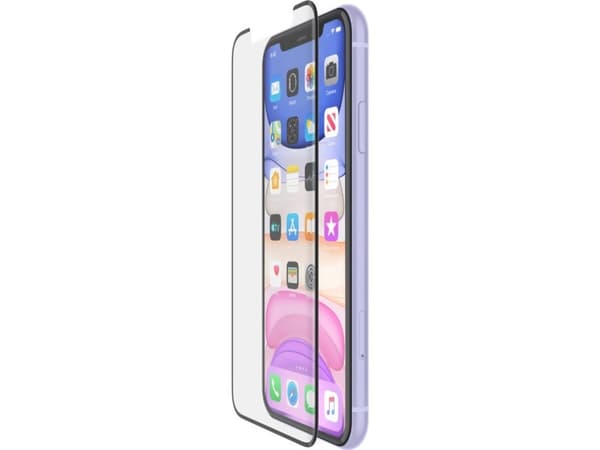 Belkin InvisiGlass - Skjermbeskyttelse for mobiltelefon - rammefarge svart - for Apple iPhone 11, XR