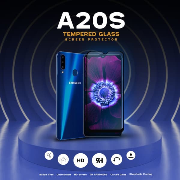 Samsung Galaxy A20s - Härdat Glas 9H - Super Kvalitet 3D Skärmskydd
