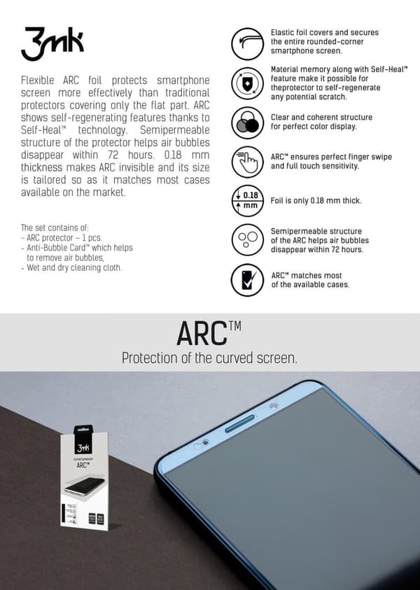 Xiaomi Mi Note 10 - 3MK ARC Special Edition Skärmskydd