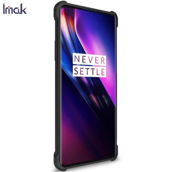 IMAK Soft TPU Cover with Screen Protector for OnePlus 8 - Black