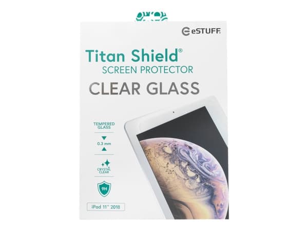 eSTUFF Titan Shield Clear Glass - Skjermbeskyttelse for nettbrett - glass - 11" - gjennomsiktig - for Apple 11-inch iPad Pro (1. generasjon)