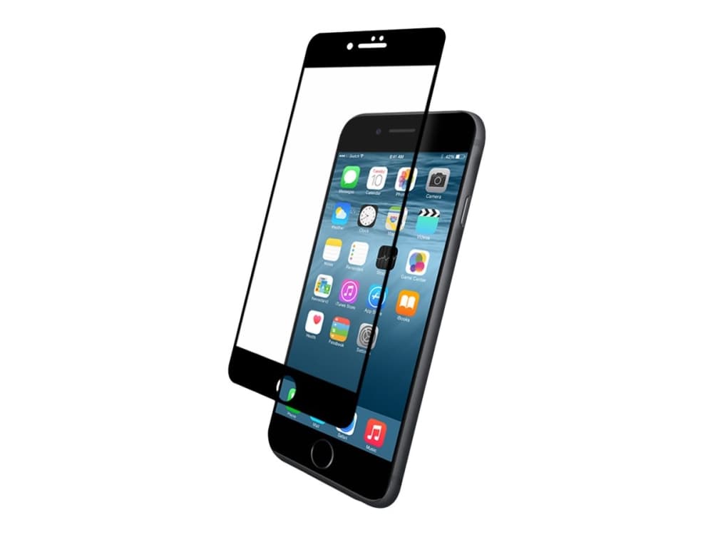 Eiger 3D GLASS Full Screen - Skjermbeskyttelse for mobiltelefon - 3D - svart, blank - for Apple iPhone 6, 6s, 7, 8