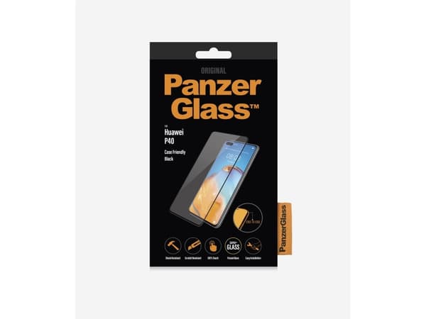 PanzerGlass Original - Skjermbeskyttelse for mobiltelefon - glass - rammefarge svart - for Huawei P40