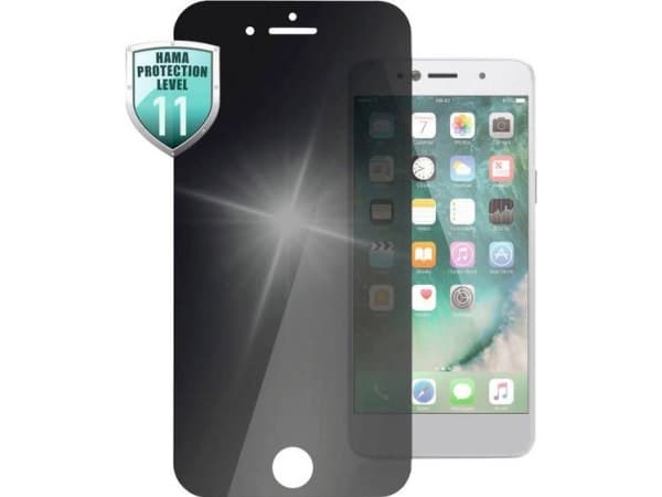 Hama Privacy, Apple, iPhone 6/6s/7/8, Slagbestandig, Støtbestandig, Ripebestandig, Gjennomsiktig, 1 stykker