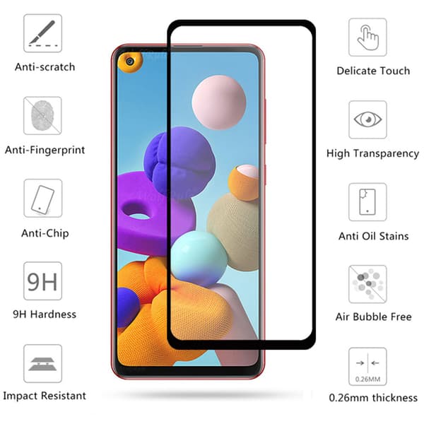Samsung Galaxy A21s 2.5D 10-PACK Skärmskydd Ram 9H 0,3mm