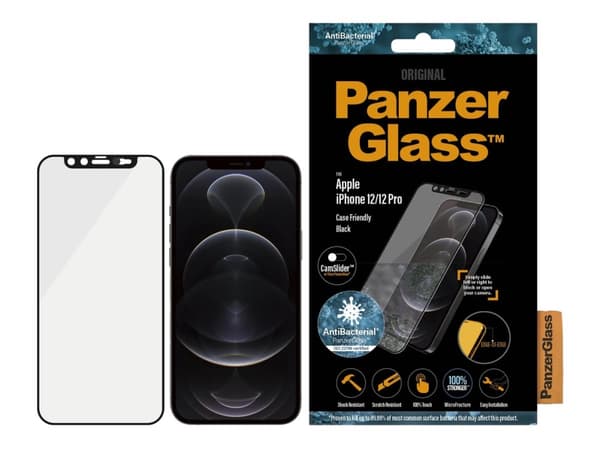 PanzerGlass 2714, Apple, Apple - iPhone 12, Apple - iPhone 12 Pro, Asennus kuivana, Naarmuuntumisenkestävä, Iskunkestävä, Antibakteerinen, Läpinäkyvä
