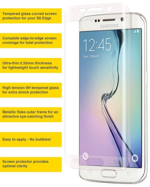 Samsung Galaxy S6 Edge - HuTech (2-PACK) EXXO-Skärmskydd 3D (9H)