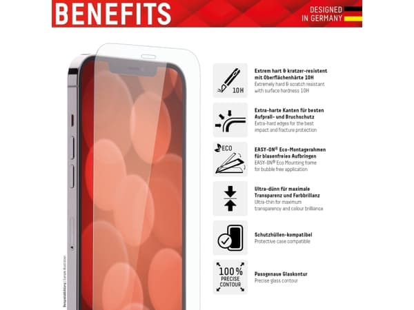Displex 01303, Apple, iPhone 12 mini, Tørr påføring, Slagbestandig, Ripebestandig, Støvresistent, Gjennomsiktig, 1 stykker