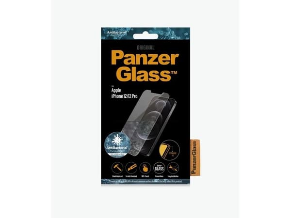PanzerGlass™ | Classic-Fit - Skjermbeskyttelse for mobiltelefon - Krystallklar | Apple iPhone 12/12 Pro