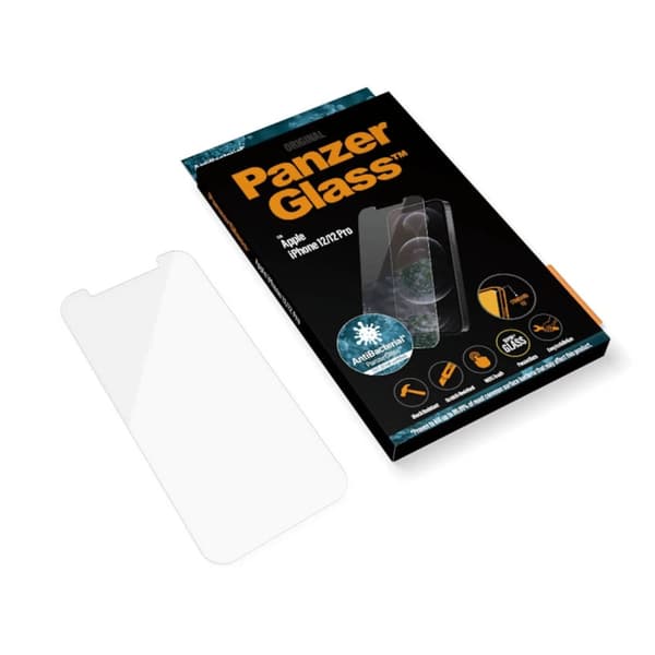 PanzerGlass™ | Classic-Fit - Skjermbeskyttelse for mobiltelefon - Krystallklar | Apple iPhone 12/12 Pro