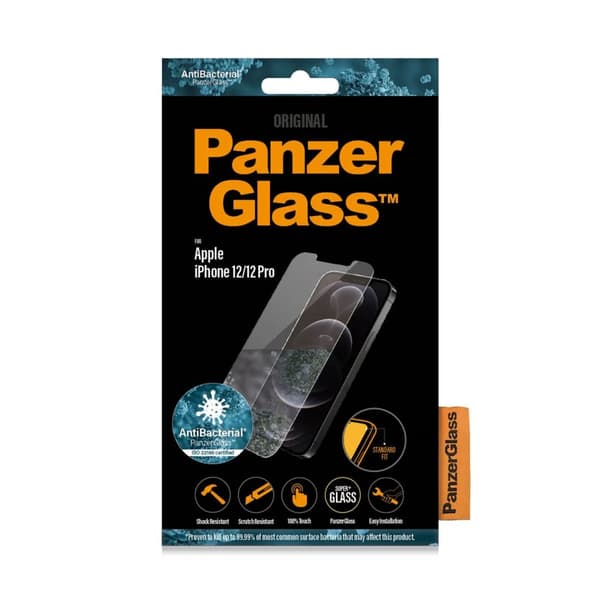 PanzerGlass™ | Classic-Fit - Skjermbeskyttelse for mobiltelefon - Krystallklar | Apple iPhone 12/12 Pro