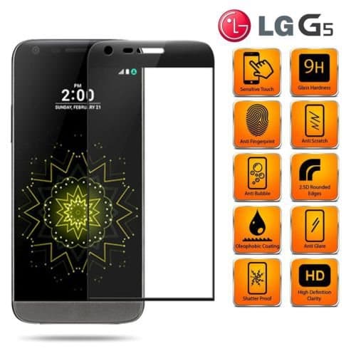 LG G5 - HuTech EXXO-Skärmskydd med Ram 3D (HD-Clear) Silver