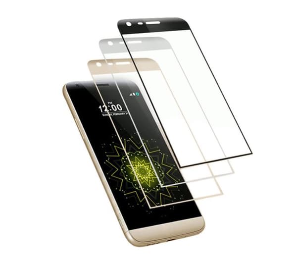 LG G5 - HeliGuard (2-PACK) EXXO-Skärmskydd med Ram 3D (HD-Clear) Guld