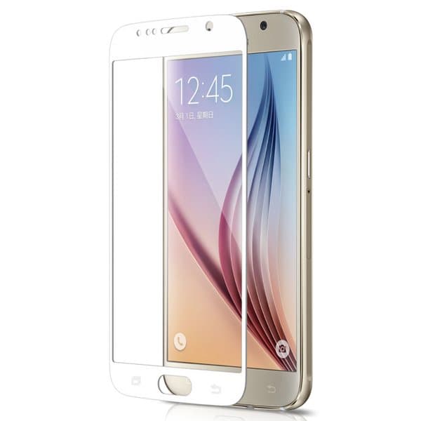 Samsung Galaxy S6 - HD-Clear Skärmskydd med Ram (Full-Fit) Vit Vit