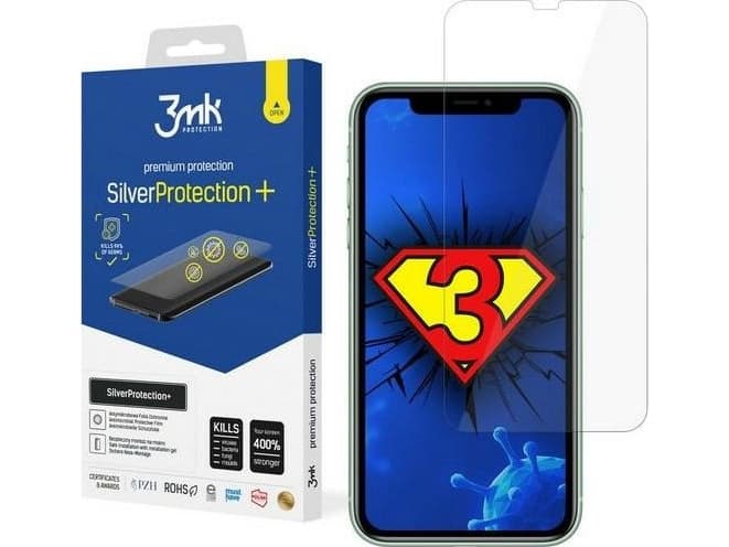 3MK 3MK Silver Protect + iPhone 11/iPhone Xr Wet Mount Antimicrobial Film