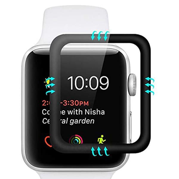 3D Full Glue Skärmskydd för iWatch 4/5 40mm och 44mm Svart Svart, 44mm