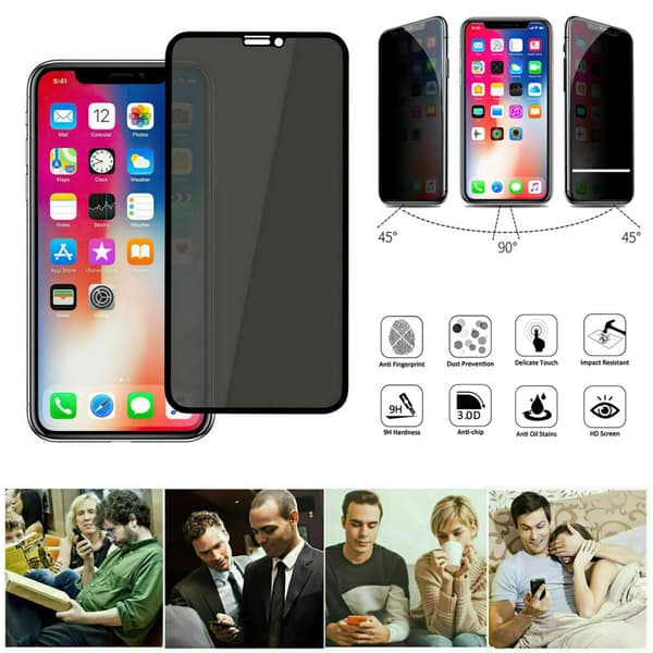 iPhone X/Xs - Privacy Temperoitu Näytönsuoja Lasi