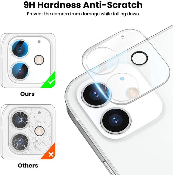 C4U® 2-pak linsedæksel til iPhone 12 Mini-kamera i hærdet glas