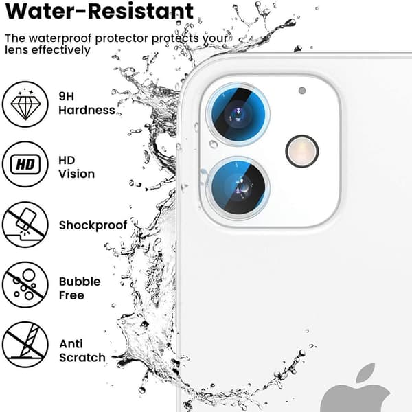 C4U® 2-pak linsedæksel til iPhone 12 Mini-kamera i hærdet glas