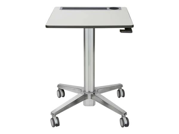 Ergotron LearnFit Tall - Stående skrivebord - mobil - rektangulær - hvit - sølv sokkel