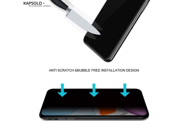 KAPSOLO Privacy iPhone X Skärmfilter Privacy Tempererat glas Skärmskydd Skärmskydd Mikrobiellt, Klart skärmskydd, Apple, iPhone X