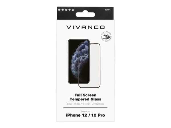 Vivanco - Skärmskydd för mobiltelefon - glas - ultratransparent - för Apple iPhone 12, 12 Pro