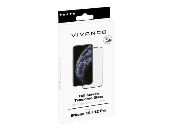 Vivanco - Skärmskydd för mobiltelefon - glas - ultratransparent - för Apple iPhone 12, 12 Pro
