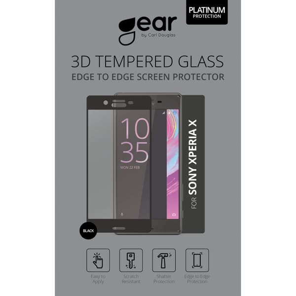 GEAR Herdet Glass 3D Full Cover Svart Xperia X