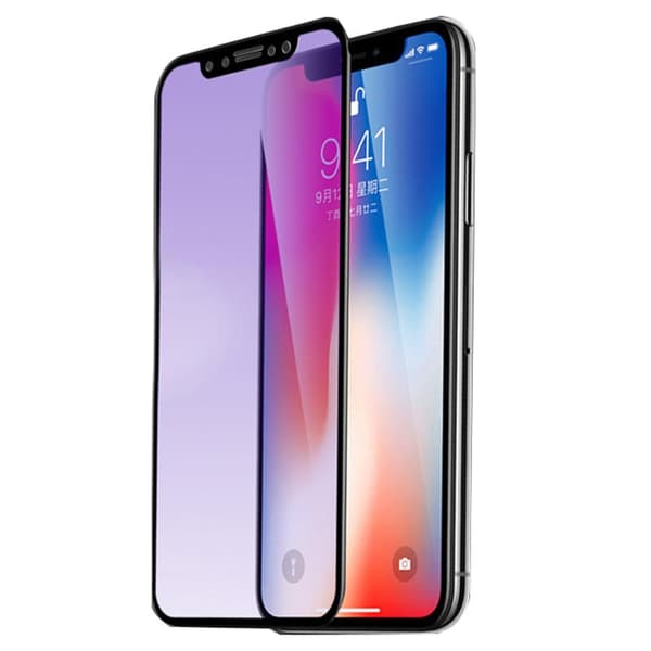 iPhone XS Max 2-PACK Skärmskydd Anti-Blueray 2.5D Carbon 9H 0,3mm