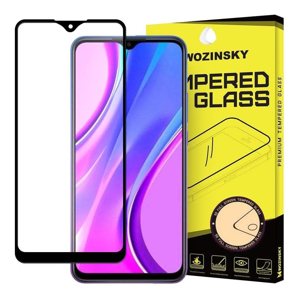FULL SIZE Xiaomi Redmi 9 PANSERGLAS – SORT