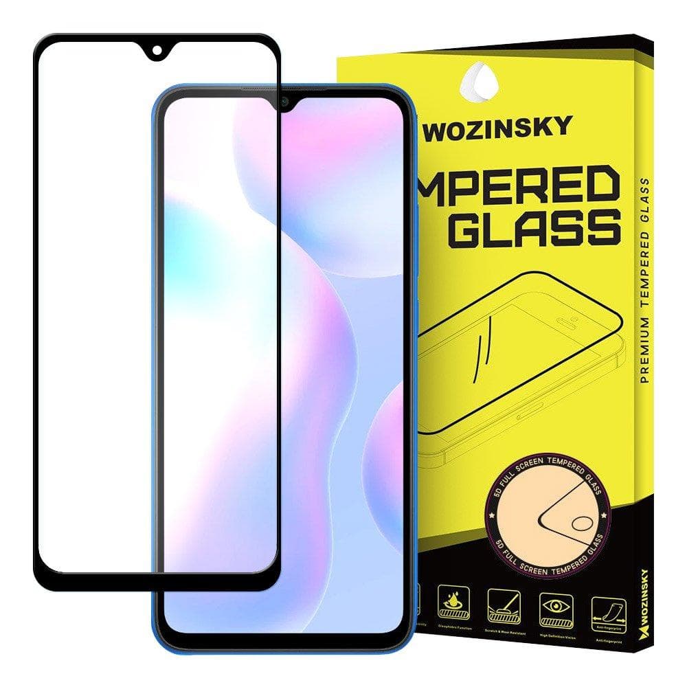 FULL SIZE Xiaomi Redmi 9A PANSERGLAS – SORT