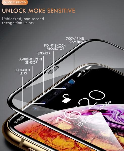 Heltäckande 20 D  härdat glas för iphone 11 pro max/ Xs max svart