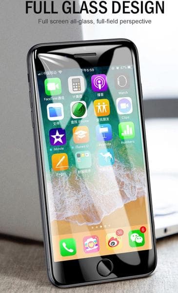 20D panar glas för iphone 7/8 svart
