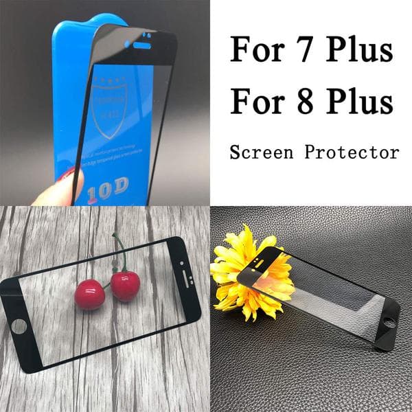 2 st  härdat plexiglas glas för iphone 7/8 plus vit
