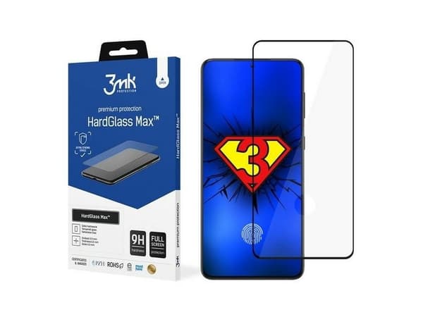 3MK HardGlass Max FP Sam G998 S21 Ultra black, FullScreen Glass