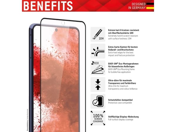 Displex 01405, Samsung, Galaxy S21, Tørr påføring, Slagbestandig, Ripebestandig, Støvresistent, Gjennomsiktig, 1 stykker