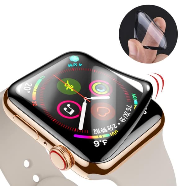 Mjukt Sk�rmskydd PET + PMMA Apple Watch S1/S2/S3 38/42mm Svart Svart, 38mm