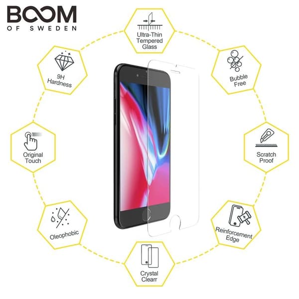 BOOM Flat Härdat Glas Skärmskydd iPhone 8 Plus / 7 Plus