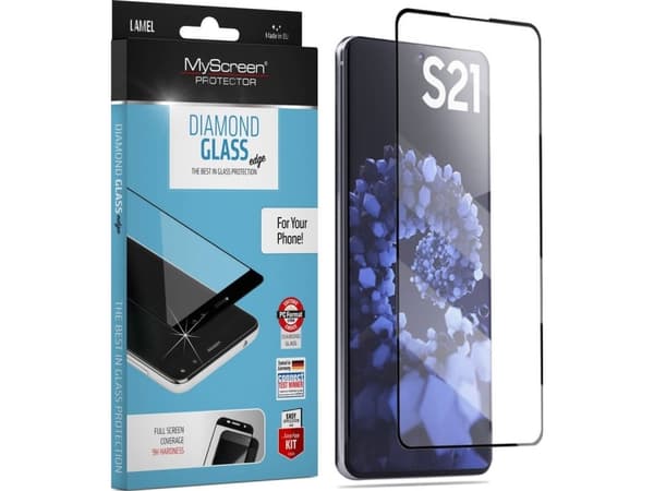 LCD beskyttelsesglass MyScreen Diamond Edge Full Lim Samsung G990 S21 sort