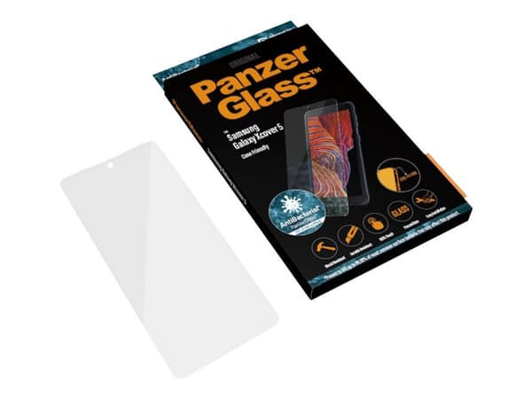 PanzerGlass™ | Fodralvänlig - Skärmskydd för mobiltelefon - Kant-till-kant passform - Kristallklar | Samsung Galaxy Xcover 5