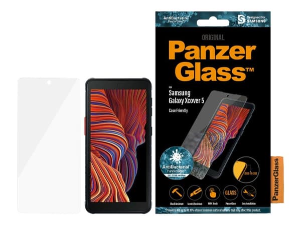PanzerGlass™ | Fodralvänlig - Skärmskydd för mobiltelefon - Kant-till-kant passform - Kristallklar | Samsung Galaxy Xcover 5