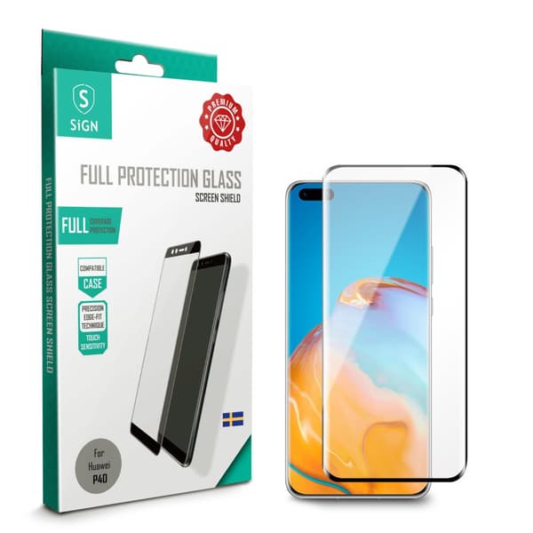 SiGN Heltäckande Skärmskydd i Härdat Glas för Huawei P40