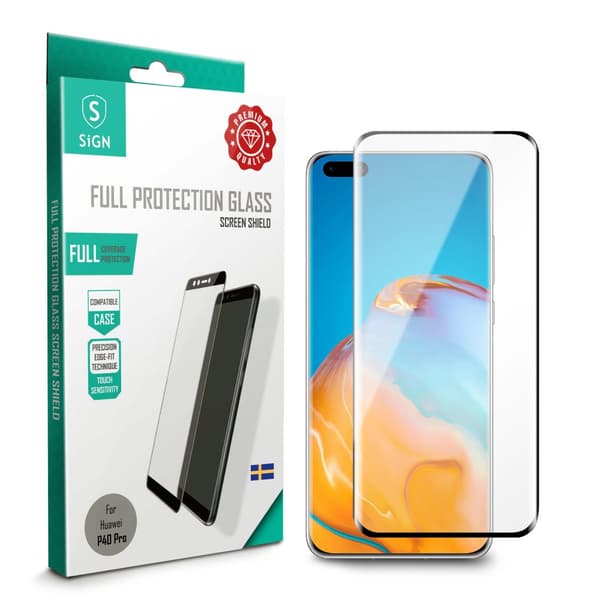 SiGN Heltäckande Skärmskydd i Härdat Glas för Huawei P40 Pro