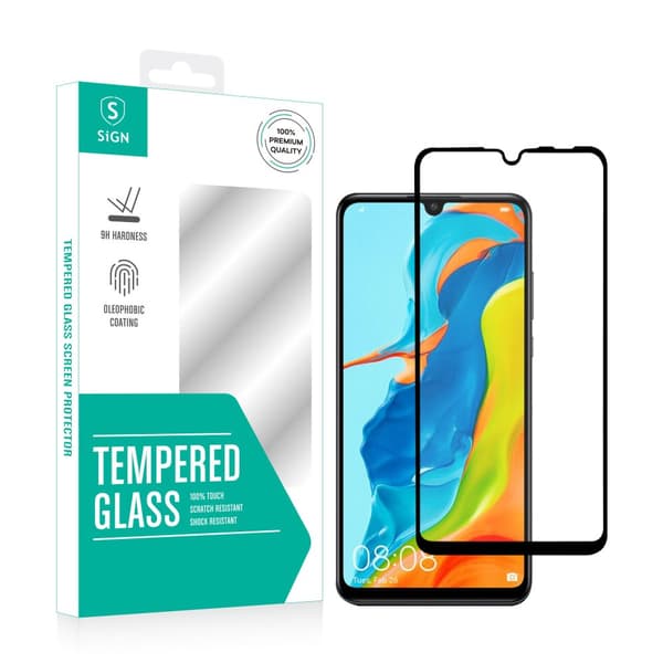 SiGN 2.5D Heltäckande Skärmskydd i Härdat Glas för Huawei P30 Lite